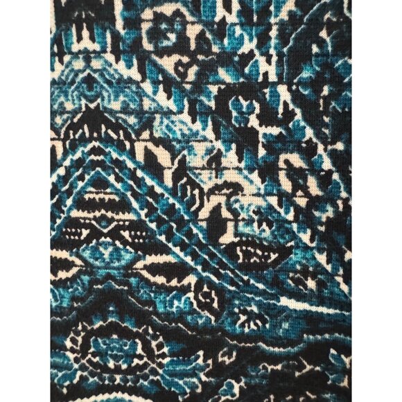 London Times Teal Print Shift Dress Sheath Size 4 Office Career Work Evening - Picture 4 of 6